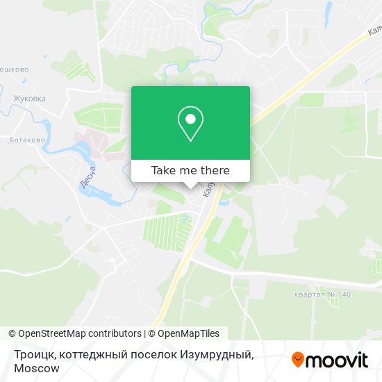 Троицк, коттеджный поселок Изумрудный map