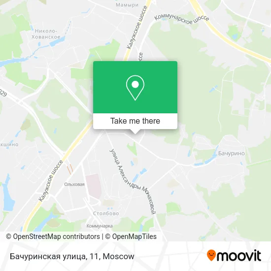 Бачуринская улица, 11 map