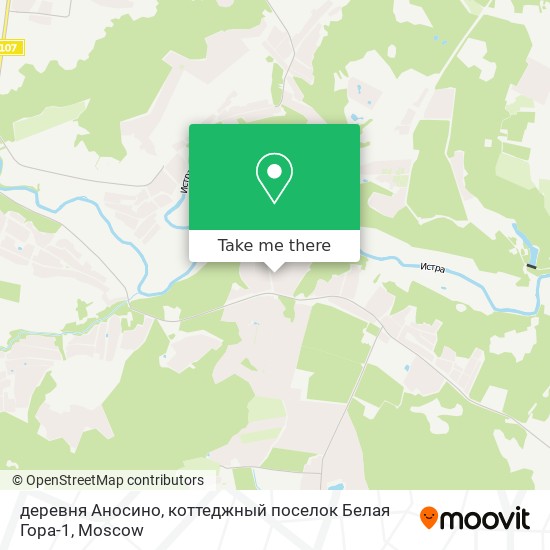 деревня Аносино, коттеджный поселок Белая Гора-1 map