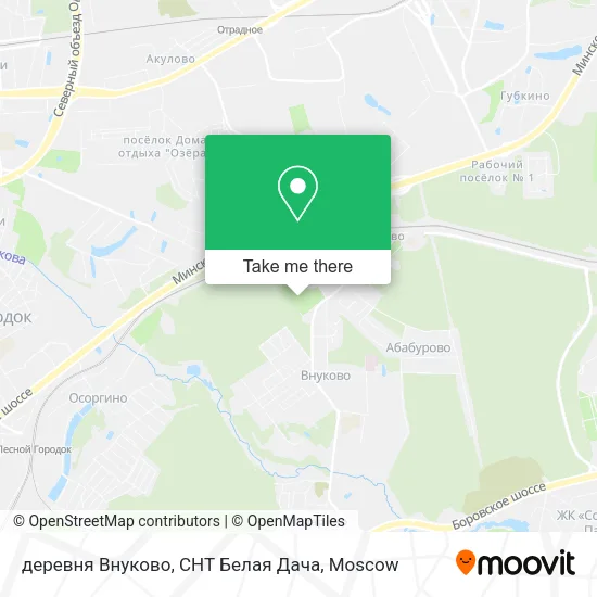 деревня Внуково, СНТ Белая Дача map