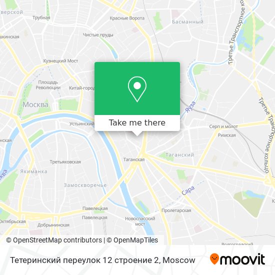 Тетеринский переулок 12 строение 2 map