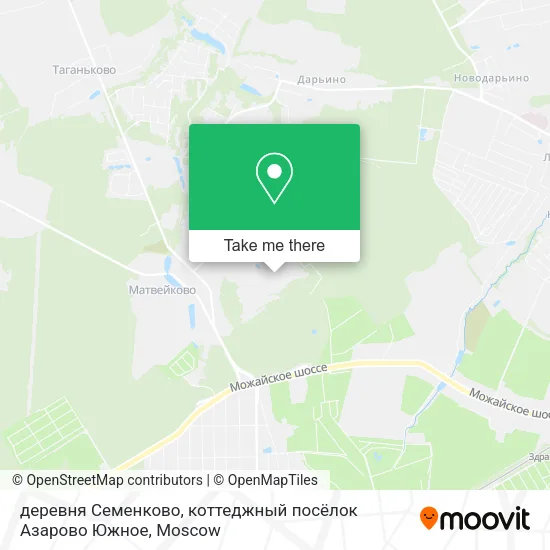 деревня Семенково, коттеджный посёлок Азарово Южное map