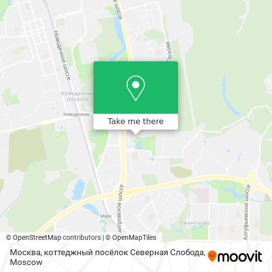 Москва, коттеджный посёлок Северная Слобода map