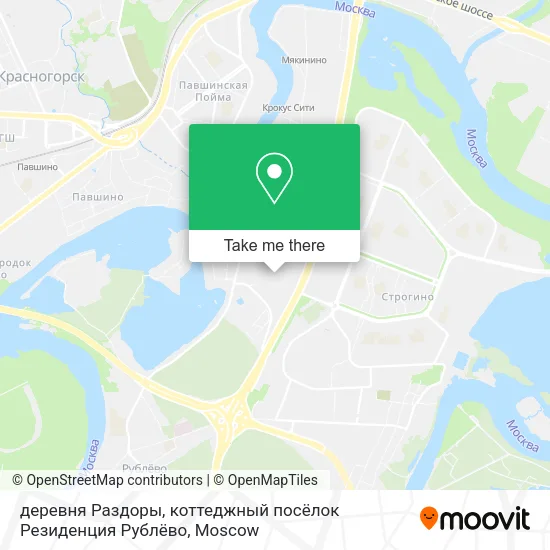 деревня Раздоры, коттеджный посёлок Резиденция Рублёво map