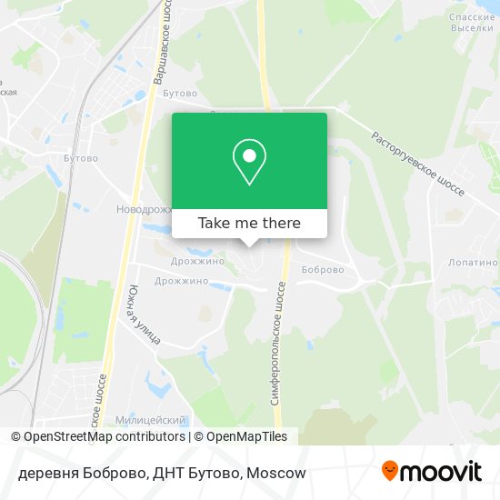 деревня Боброво, ДНТ Бутово map