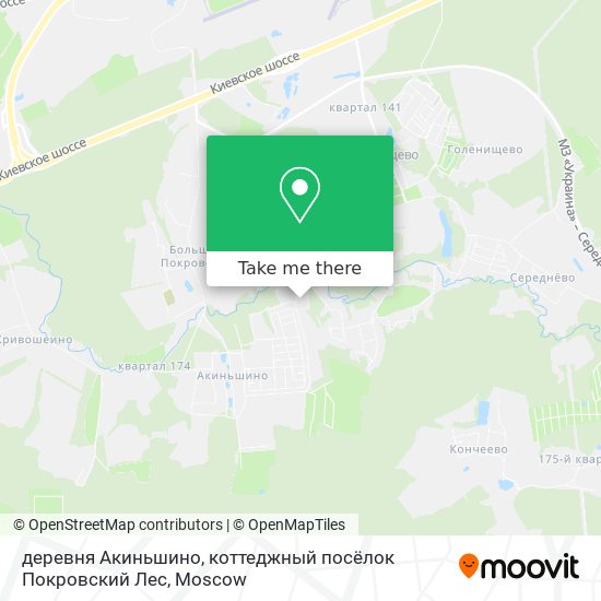 деревня Акиньшино, коттеджный посёлок Покровский Лес map