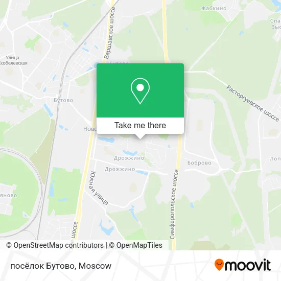 посёлок Бутово map