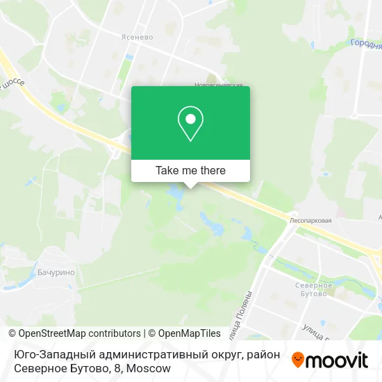 Юго-Западный административный округ, район Северное Бутово, 8 map