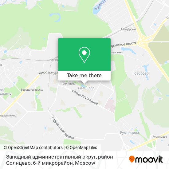 Западный административный округ, район Солнцево, 6-й микрорайон map