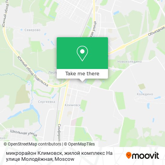 микрорайон Климовск, жилой комплекс На улице Молодёжная map