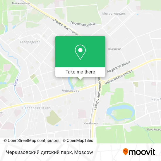 Черкизовский детский парк map