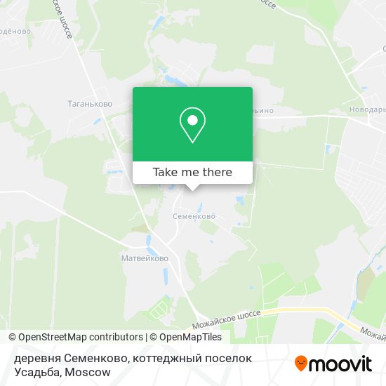 деревня Семенково, коттеджный поселок Усадьба map