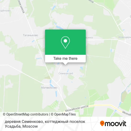 деревня Семенково, коттеджный поселок Усадьба map