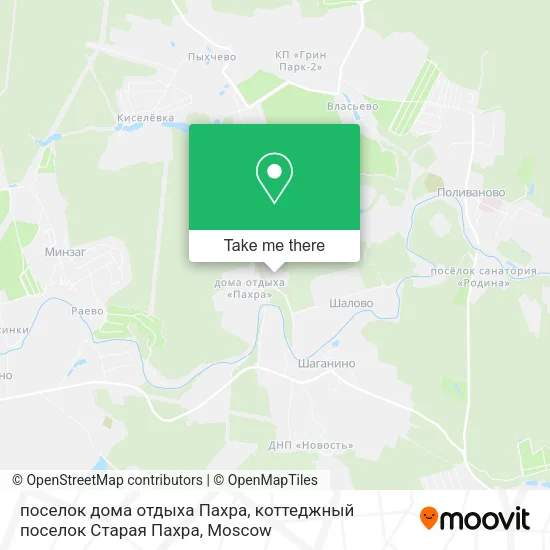 поселок дома отдыха Пахра, коттеджный поселок Старая Пахра map