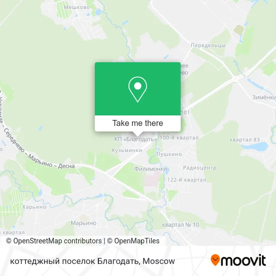 коттеджный поселок Благодать map
