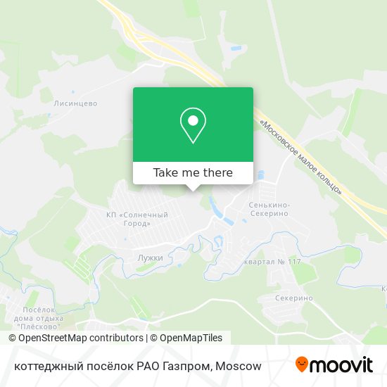 коттеджный посёлок РАО Газпром map