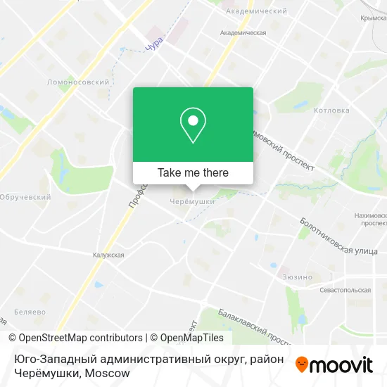 Юго-Западный административный округ, район Черёмушки map