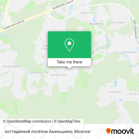 коттеджный посёлок Акиньшино map