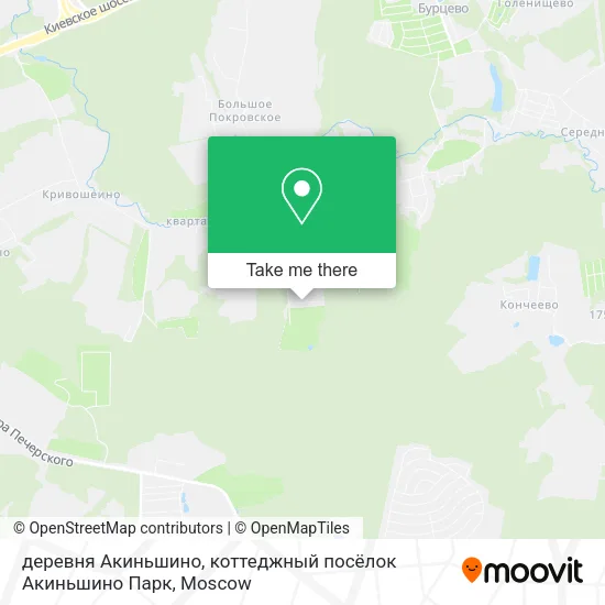 деревня Акиньшино, коттеджный посёлок Акиньшино Парк map
