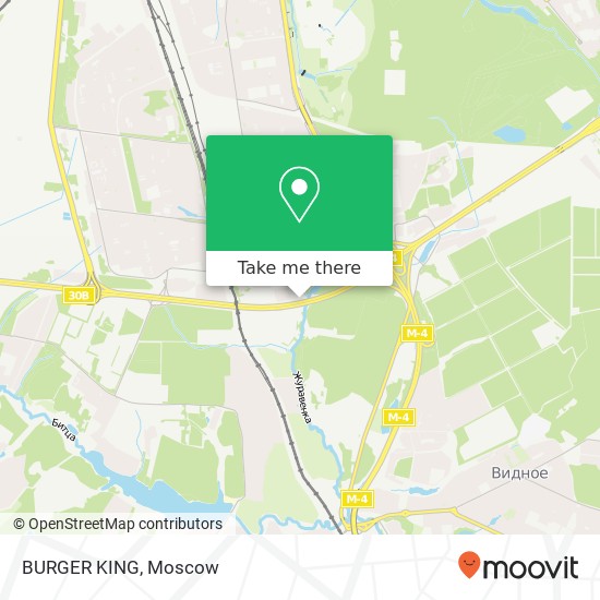 BURGER KING, МКАД 28-й км Внутренняя Сторона Москва 115598 map