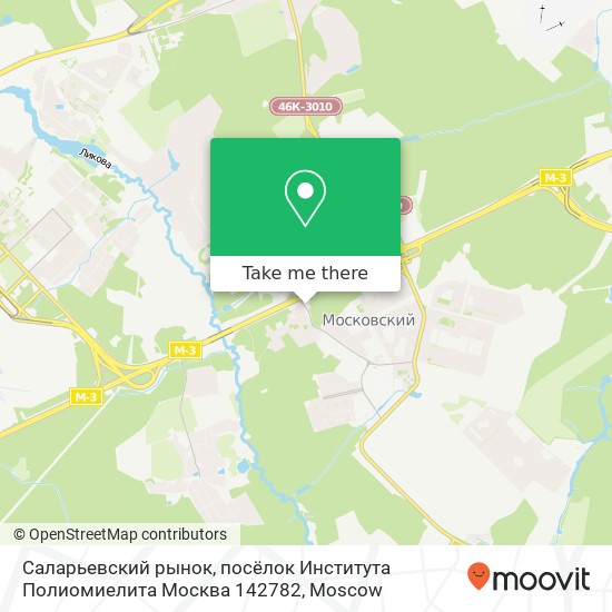 Саларьевский рынок, посёлок Института Полиомиелита Москва 142782 map