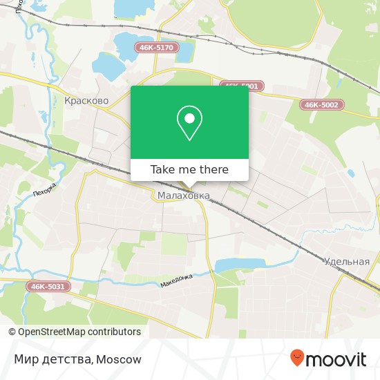 Мир детства, Красковское шоссе Люберецкий район 140030 map