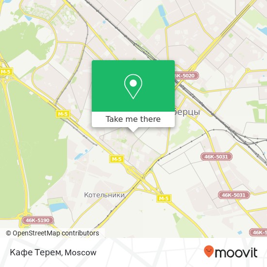 Кафе Терем, Московская улица Люберецкий район 140011 map