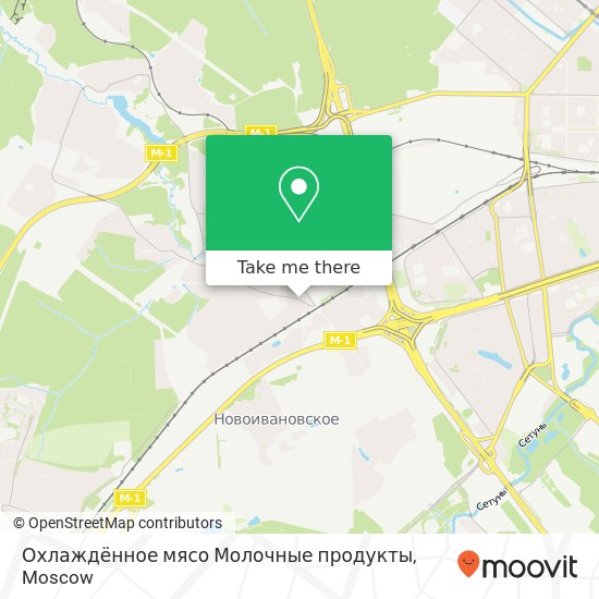 Охлаждённое мясо Молочные продукты, проспект Революции Одинцовский район 143026 map
