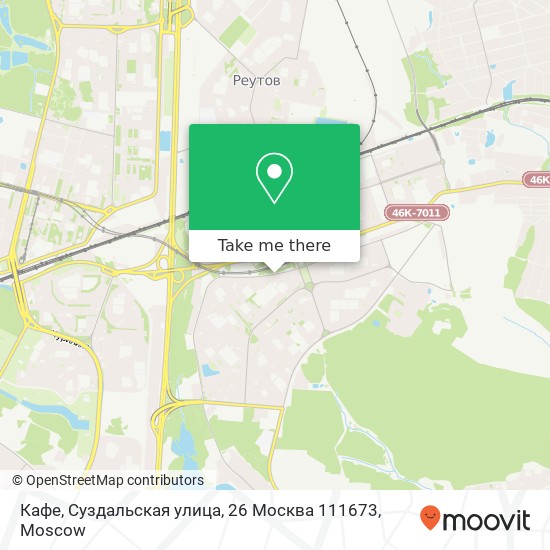 Кафе, Суздальская улица, 26 Москва 111673 map