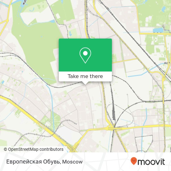 Европейская Обувь, Башиловская улица Москва 127287 map