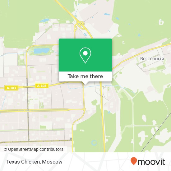 Texas Chicken, Щёлковское шоссе Москва 105484 map