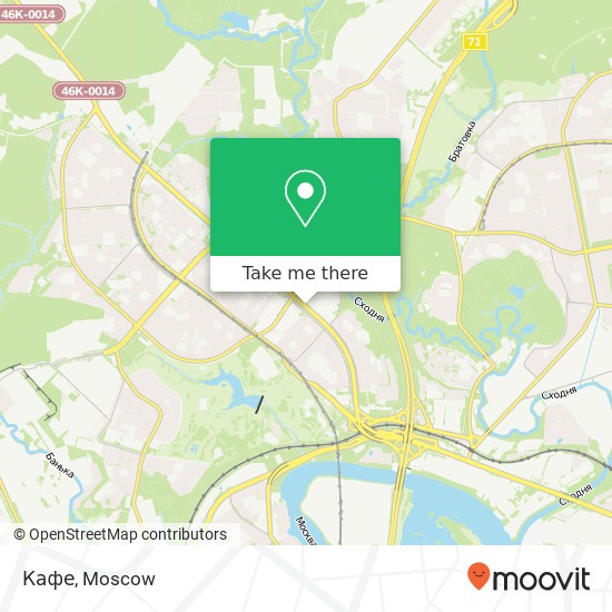 Кафе, Пятницкое шоссе Москва 125464 map