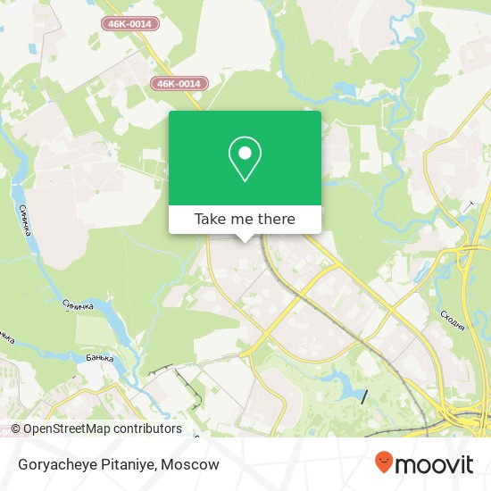 Goryacheye Pitaniye, переулок Ангелов Москва 125368 map