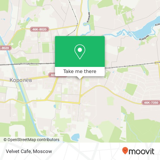 Velvet Cafe, проспект Космонавтов Королёв 141075 map