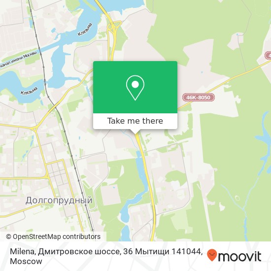 Milena, Дмитровское шоссе, 36 Мытищи 141044 map