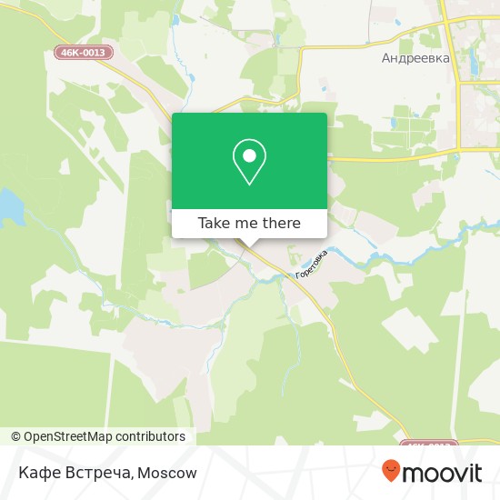 Кафе Встреча, Пятницкое шоссе Солнечногорский район 141551 map