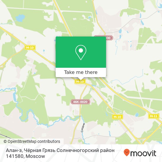 Алан-з, Чёрная Грязь Солнечногорский район 141580 map