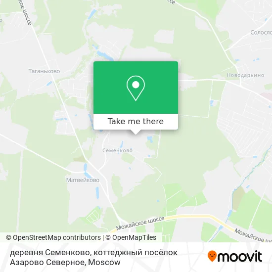 деревня Семенково, коттеджный посёлок Азарово Северное map