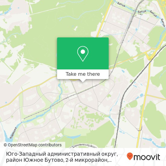 Юго-Западный административный округ, район Южное Бутово, 2-й микрорайон map