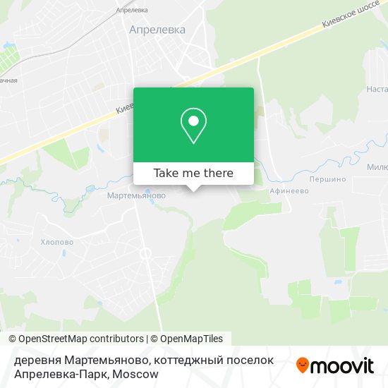 деревня Мартемьяново, коттеджный поселок Апрелевка-Парк map