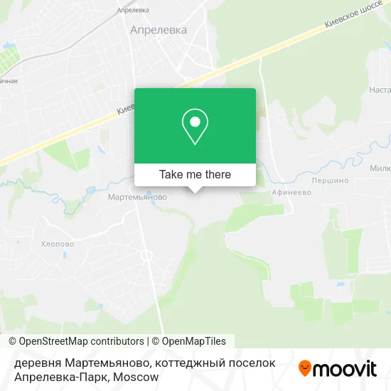 деревня Мартемьяново, коттеджный поселок Апрелевка-Парк map