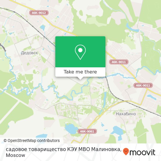 садовое товарищество КЭУ МВО Малиновка map