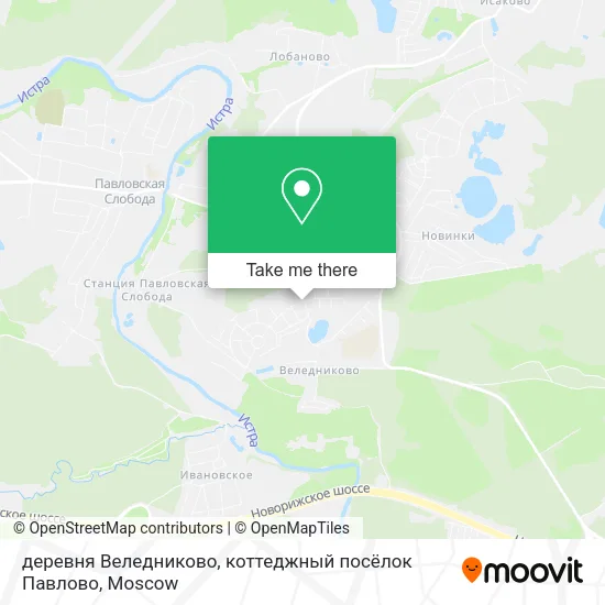 деревня Веледниково, коттеджный посёлок Павлово map