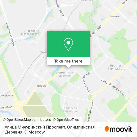 улица Мичуринский Проспект, Олимпийская Деревня, 3 map