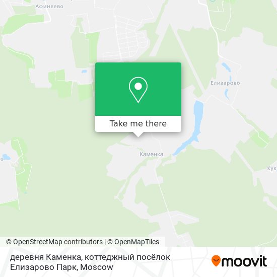 деревня Каменка, коттеджный посёлок Елизарово Парк map