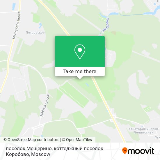 посёлок Мещерино, коттеджный посёлок Коробово map