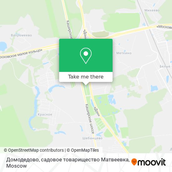 Домодедово, садовое товарищество Матвеевка map