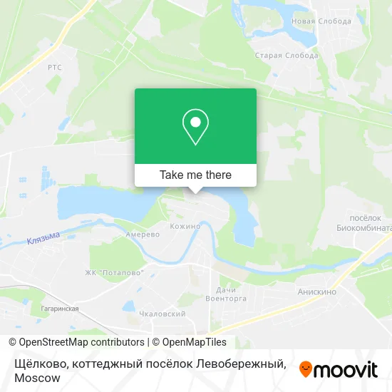 Щёлково, коттеджный посёлок Левобережный map