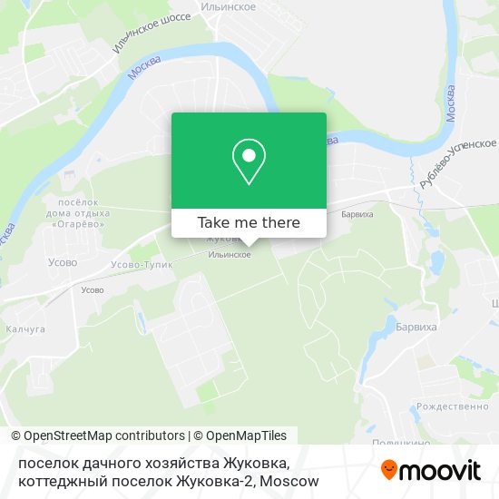 поселок дачного хозяйства Жуковка, коттеджный поселок Жуковка-2 map