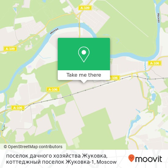 поселок дачного хозяйства Жуковка, коттеджный поселок Жуковка-1 map